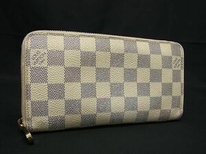 1円 LOUIS VUITTON ルイヴィトン N60019 ダミエアズール ジッピーウォレット ラウンドファスナー 長財布 ウォレット アイボリー系 FG0147