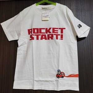 LAUNDRY ランドリー ROCKET START! 半袖Tシャツ レーサー レース 男女兼用Sサイズ 白地 38 ロケットスタート ユニセックス