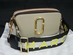 1円 ■美品■ MARC JACOBS マークジェイコブス スナップショット レザー クロスボディ ショルダーバッグ 斜め掛け ベージュ系 FJ0190