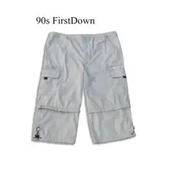 90s FIRST DOWN gimmick cropped pants