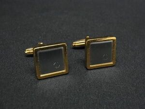 ■美品■ dunhill ダンヒル カフスボタン カフリンクス アクセサリー ビジネス 紳士 メンズ ゴールド系×シルバー系 DE7409