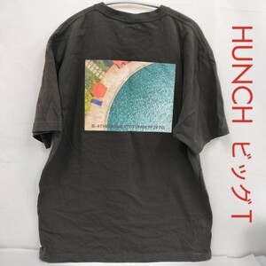 【美品】HUNCH フォトプリント ビッグTシャツ/チャコール フリーサイズ /半袖 Tシャツ /ハンチ FREDY & GLOSTER/WTS6077