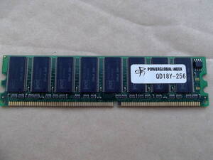 即決★184pin DIMM DDR SDRAM PC266 CL2.5 256MB デスクトップ向けメモリー 1枚 POWER GLOBAL INDEX QD18Y-256 PQI