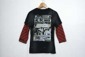 サイズ3 JACKROSE AC/DC ジャックローズ ACDC T シャツ 半袖と七分袖の セット 重ね着 超ダメージ加工 ハードロック ヘヴィーメタル