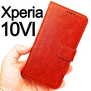 Xperia 10VI 手帳型 ブラウン スマホケース (ゆうパケ)