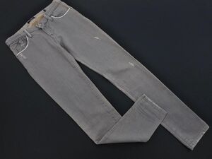 ARMANI JEANS アルマーニジーンズ ダメージ加工 スキニー パンツ size25/グレー ■■ ☆ eia4 レディース