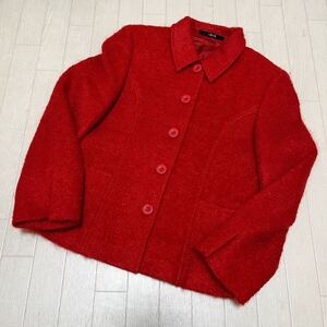 和528★ DAKS ダックス ジャケット 9AR レッド レディース ステンカラー