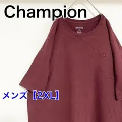 YX10【US輸入】Champion　Tシャツ【メンズ2XL】半袖　えんじ