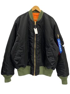 ALPHA INDUSTRIES◆フライトジャケット/XL/ナイロン/BLK/TA0443-9001