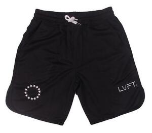 【送料無料】LVFT ハーフパンツ 黒×黒Line Lサイズ☆LIVE FIT