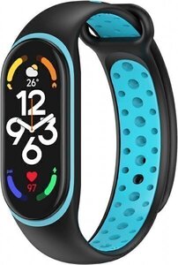 送料無料 Xiaomi Mi Band 7 交換バンド Mi Band 6 対応シリコンバンド Mi Band 5 防水性 スポーツループ 軽量 通気性　ブルー