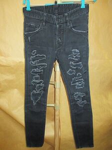 ディースクエアード DSQUARED 20aw SUPER TWINKY JEAN ストレッチ　デストロイ　ダメージ加工　デニム　42　黒