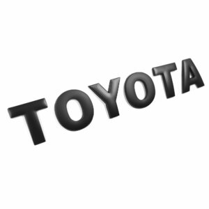 3D アルファベット エンブレム TOYOTA トヨタ ロゴ マットブラック 金属製 ステッカー フォント デカール 外装