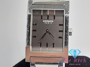 エルメス HERMES タンデム TA1.710 メンズ 腕時計 グレー シルバー SS ブレス アナログ クォーツ QZ【中古】【送料無料】 bt2862