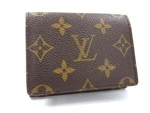 1円 ■美品■ LOUIS VUITTON ルイヴィトン M62920 モノグラム アンヴェロップ カルト ドゥ ヴィジット カードケース ブラウン系 BM5173