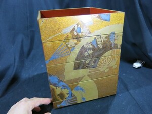 A　扇面蒔絵重箱　江戸時代中期　名品　漆器　蒔絵　大名　豪商