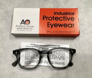 デッドストック 中期 箱付き 50s AO　AMERICAN OPTICAL safety Flexi-Fit　clear-gray アメリカン オプティカル セーフティ クリアグレー