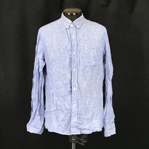 ジャーナルスタンダード★麻100％/ボタンダウンシャツ【Mens size -L/青/blue】訳特価/Tops/Shirts◆BH145