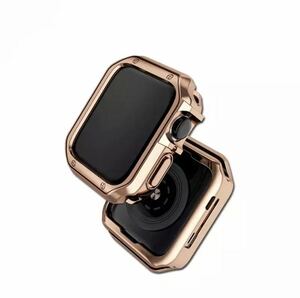 Apple Watch 7 45mm ケース ラバー 保護 ローズゴールド