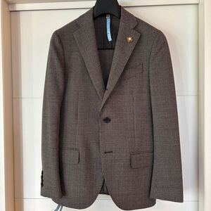 LARDINI ラルディーニ ブラウン千鳥スーツ 44サイズ 秋冬物 BOGLIOLI TAGLIATORE beamsf stile latino De Petrillo ハイクリーニング済み