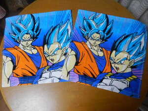 ドラゴンボール超 ハンドタオル 2枚 【サイヤ人 ブルー 悟空 ベジータ】 セット 新品 未使用 まとめて 兼用 春 夏 秋 冬 鳥山明 DB お洒落