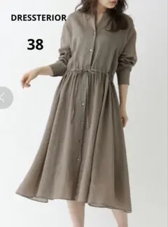 DRESSTERIOR キーネックドロストワンピース　日本製　38