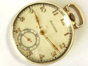 1950s◆BULOVA 15石 12S 17AH 金文字金針 ブローバ懐中時計◆