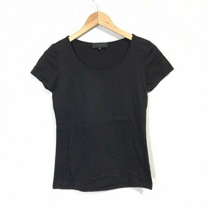 H8080dE 日本製 UNTITLED アンタイトル Tシャツ 半袖Tシャツ ブラック レディース サイズ2 (S位) 無地 シンプル カットソー