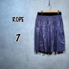 【ROPE】ロペ(7)ひざ丈プリーツスカート＊ウエストベロア＊ペチコート付き