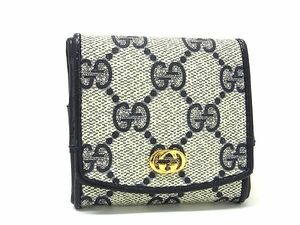 1円 ■美品■ GUCCI オールドグッチ ヴィンテージ インターロッキングG PVC コインケース コインパース 小銭入れ アイボリー系 AZ5155