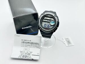 5-19 未使用 デッドストック CASIO カシオ WORLD TIME ワールドタイム AE-3000W-9A 5アラーム イルミネーター 100M防水 ３都市時間表示