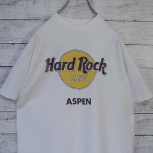 ハードロックカフェ Hard Rock Cafe USA製 90s 袖裾シングルステッチ ヴィンテージ 染込みプリント 半袖 Tシャツ L ホワイト 20202675