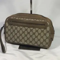 寄付対象品 GUCCI グッチ GG柄 GGシュプリーム レザー クラッチバッグ