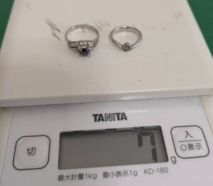 【美品/Pt850】プラチナリング2個 総重量約7g （内1個0.120ctの刻印あり） 指輪 貴金属 リング プラチナ 送料無料