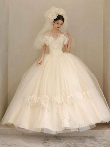 ☆新品上質ウエディングドレス カラードレス　サイズオーダー可能花嫁結婚式披露宴パーティー演奏会発表会　ステージ　オシャレ