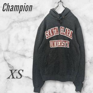 CHAMPION チャンピオン パーカー ロゴ　XS グレー　小さいサイズ　ラフ 1338