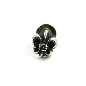 美品○CHROME HEARTS クロムハーツ BS Flare Stud Earring SV925 K14 BSフレア スタッド 片耳用 ピアス シルバー 総重量0.8g メンズ