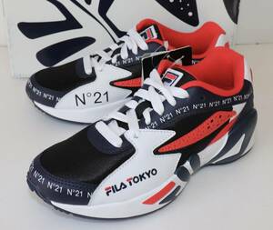 定価21000 新品 本物 N°21 × FILA ヌメロヴェントゥーノ フィラ ユニセックス Mind Blower スニーカー F0543 25cm 1034