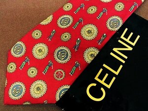 ♪4425D♪状態並品【ゴルフ スイング ロゴ入 柄】セリーヌ【CELINE】ネクタイ