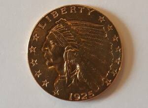 アメリカ 1925年 2.5ドル 金貨