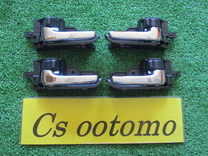 AIR61001■保証付■ミラ カスタム L285S L275S◆◆メッキ インナーハンドル 4個SET◆◆ドアノブ■H19年■宮城県～発送◎発送サイズ A/棚K30