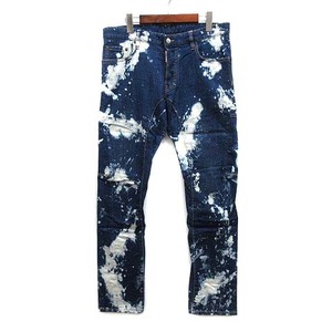 ディースクエアード DSQUARED2 ブリーチ加工 デニム パンツ ストレッチ ジーンズ Tidy biker jean S71LB0261 インディゴ 48 伊製 メンズ