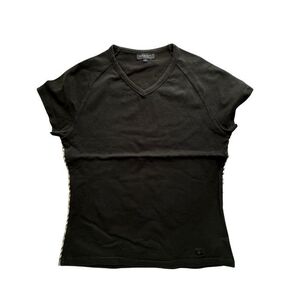 90S バーバリー ロンドン Vネック Tシャツ ノバチェックライン ポーランド製　　BURBERRY LONDON ストレッチ ボディフィット 雅瀬608