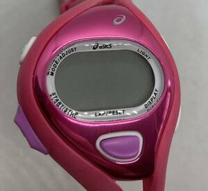 389-0264 asics 腕時計 YK54-4000 ラバーベルト ピンク 電池切れ 動作未確認