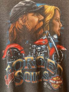 レア！コピーライト1987 3D EMBLEMビンテージ　ハーレー　Tシャツ　Harley Davidson BELLFLOWER CALIFORNIA 3d エンブレム