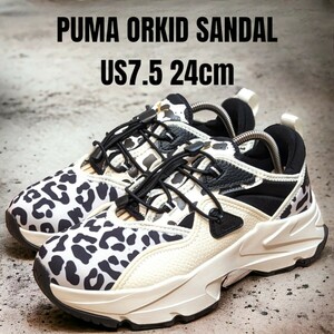 PUMA ORKID SANDAL プーマ オーキッド 24cm アニマル柄　レディーススニーカー　PUMAスニーカー　PUMA厚底　レオパード　ヒョウ柄　豹