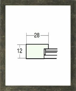 デッサン用額縁 木製フレーム 5698 四ッ切サイズ 古代銀 シルバー