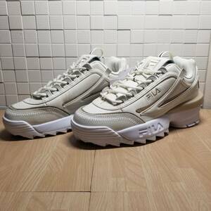 送料無料・新品未使用！！フィラ FILA カジュアルシューズ スニーカー / DISRUPTOR Ⅱ EXP / ベージュ 厚底 定価10890円 25.0ｃｍ