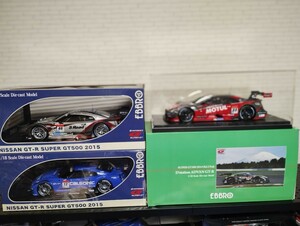 即決 エブロ 1/18 SUPER GT GTR 4台セット 2015 CALSONIC IMPUL S Road MOLA 2014 D