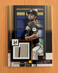 【49枚限定】 Yu Darvish ダルビッシュ有 Topps Museum Meaningful Material /49 パッチ Patch Relic Game Used Memorabilia 試合実使用